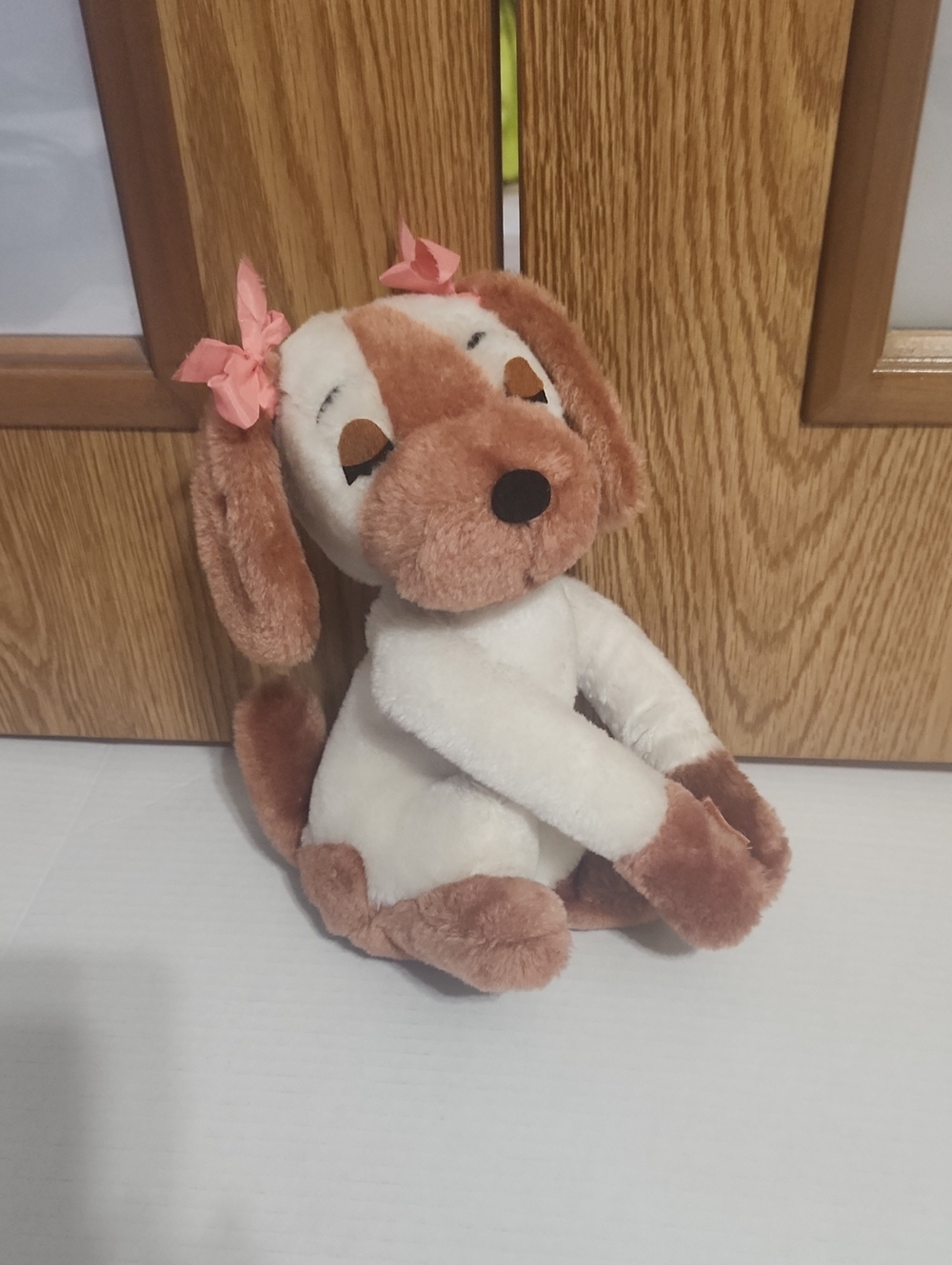 Vintage 1976 Dakin Puppy Love Hugging Girl Dog Plush